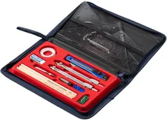 ideamall 製図セット コンパス 鉛筆 定規 文房具 ケース付き 持ち運び