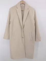 ◇ relume JOURNAL STANDARD 大人女子 無地 長袖 チェスター コート サイズM ピンクベージュ系 レディース メンズ P  【1307250019219】