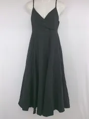 ◇ natural couture カシュクール リボン 膝下丈 キャミソール ワンピース サイズF ブラック レディース P  【1307250020406】