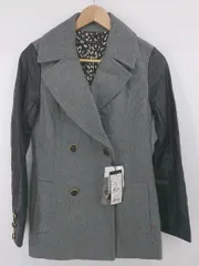 ◇ ◎ ●未使用● INGNI イング 切替 フェイクレザー 裏地 長袖 コート サイズM グレー ブラック レディース P  【1307250020147】