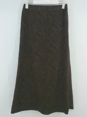 ◇ LOWRYS FARM レトロ 大人女子 総柄 バックゴム ロング ナロー スカート サイズF ブラウン系 マルチ レディース P  【1307250023896】