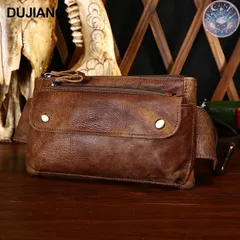 新品 未使用 ショルダーバッグ ベルトポーチ ウエストバッグ 胸付けポーチ スマホバッグ 本革 3WAY メンズ 防水