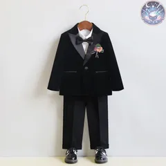 新品 未使用 フォーマルスーツ 男の子 4点セット ジャケット パンツ ボウタイ コサージュ 子供服 キッズ 入園式 入学式 卒業式 演出 冠婚葬祭