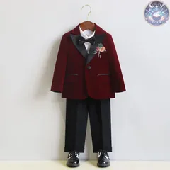 新品 未使用 フォーマルスーツ 男の子 5点セット ジャケット パンツ シャツ ボウタイ コサージュ 子供服 キッズ 入園式 入学式 卒業式 演出 冠婚葬祭