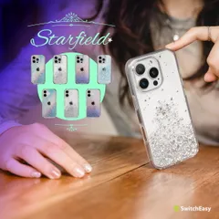 iPhone 16 Pro Max ケース クリア オシャレ キラキラ 可愛い 耐衝撃 スマホケース ラメ かわいい スマホカバー iPhone16ProMax 対応 SwitchEasy StarField