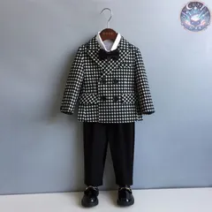 新品 未使用 フォーマルスーツ 男の子 3点セット ジャケット パンツ ボウタイ チェック子供服 キッズ 入園式 入学式 卒業式 演出 冠婚葬祭