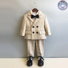 新品 未使用 フォーマルスーツ 男の子 4点セット ジャケット パンツ シャツ ボウタイ コサージュ 子供服 キッズ 入園式 入学式 卒業式 演出 冠婚葬祭