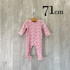 ap11601 OBAiBi オバイビ BABY ベビー ロンパース 70 9M 71cm ピンク 花柄 起毛 スナップボタン ストレッチ 長袖 9ヶ月 OBAÏBI