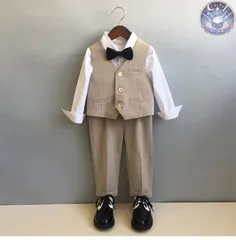 新品 未使用 フォーマルスーツ 男の子 4点セット ベスト パンツ ボウタイ コサージュ 子供服 キッズ 入園式 入学式 卒業式 演出 冠婚葬祭