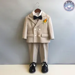 新品 未使用 フォーマルスーツ 男の子 4点セット ジャケット パンツ ボウタイ コサージュ 子供服 キッズ 入園式 入学式 卒業式 演出 冠婚葬祭
