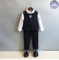 新品 未使用 フォーマルスーツ 男の子 3点セット ベスト パンツ ボウタイ 子供服 キッズ 入園式 入学式 卒業式 演出 冠婚葬祭