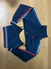 アディダス ネイビー クロップド トラックジャージ + ブラトップ セット