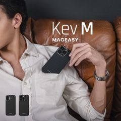 iPhone 16 Pro Max ケース MagSafe 対応 アラミド繊維 薄型 軽量 スマホケース マグセーフ スリム 耐衝撃 スマホカバー アイフォン16 ProMax 対応 MagEasy Kev M