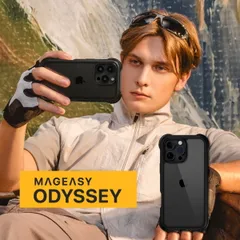 iPhone 16 Pro Max ケース クリア 耐衝撃 米軍 MIL規格 スマホケース 透明 スマホカバー iPhone16ProMax アイフォン16 ProMax 対応 MagEasy Odyssey