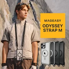 iPhone 16 Pro Max ケース ショルダー ストラップ 付き クリア MagSafe 耐衝撃 マグセーフ スマホケース アイフォン16 ProMax 対応 MagEasy Odyssey +Strap M