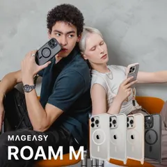 iPhone 16 Pro Max ケース ショルダー ストラップ 付き クリア MagSafe 対応 耐衝撃格 マグセーフ スマホケース アイフォン16 ProMax 対応 MagEasy Roam M