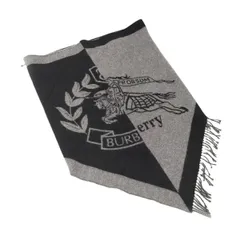 BURBERRY ストール ウール カシミヤ ブラック グレー