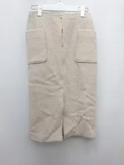 ◇ BABYLONE バビロン ウール 秋冬 フロントジップ 膝下丈 タイト スカート サイズ36 ベージュ レディース P  【1307250030757】のサムネイル