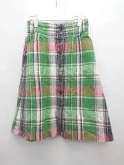 ◇ MACKINTOSH PHILOSOPHY タータンチェック 膝下丈 フレア スカート サイズ38 グリーン ネイビー マルチ レディース P  【1307250030177】