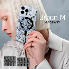 iPhone 16 Pro ケース MagSafe 対応 クリア オシャレ 地図 柄 耐衝撃 スマホケース イラスト マグセーフ スマホカバー iPhone16Pro 対応 MagEasy Urban M