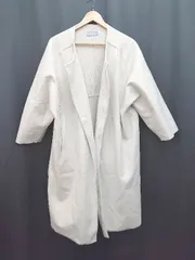 ◇ sakishimatokyo ノーカラー ロング シンプル 無地 長袖 コート サイズF ライトベージュ レディース P  【1307250032416】