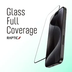 iPhone 16 Plus ガラスフィルム 9H 強化ガラス 気泡防止 フィルム ラウンドエッジ 加工 指紋防止 保護フィルム iPhone16Plus 対応 RAPTIC Glass Full Coverage