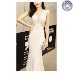 新品 未使用 ウェディングドレス パーティードレス 結婚式 披露宴 演奏会 誕生日会 二次会 シースルー、ゴージャス、ロングドレス、セクシー