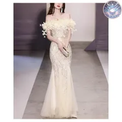 新品 未使用 ウェディングドレス パーティードレス 結婚式 披露宴 演奏会 誕生日会 二次会 花、ロング、イブニングドレス、カラードレス