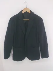 ◇ GLOBAL WORK ビジネス系 カジュアル シンプル 2B ウール混 長袖 テーラード ジャケット サイズS ブラック メンズ E  【1307250033666】