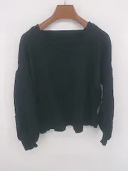 ◇ SENSE OF PLACE by URBAN RESEARCH レーヨン混 スクエアネック 長袖 ニット セーター サイズOne ブラック レディース E  【1307250035479】