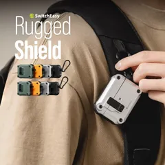 AirPods 4 ケース 耐衝撃 落下防止 カラビナ 付 カバー ロック 機能 ワイヤレス充電 MagSafe 対応 AirPods4 エアポッツ 4 第4世代 SwitchEasy Rugged Shield
