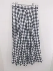◇ sakishimatokyo 春夏 ブロックチェック ロング フレア スカート ブラック グレー系 マルチ レディース E  【1307250036100】