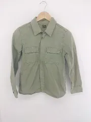 ◇ URBAN RESEARCH DOORS コットン100% シンプル 無地 ミリタリー系 長袖 シャツ サイズONE カーキ系 レディース E  【1307250036063】