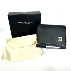 SD4821 新品未使用！ Dunhill ダンヒル オックスフォード 二つ折り財布 コンパクトウォレット コインケース 小銭入れ レザー ブラック 金具ゴールド ロゴプレート