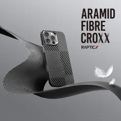 iPhone 16 Pro ケース MagSafe 対応 カーボン 調 アラミド繊維 薄型 軽量 マグセーフ スマホケース iPhone16Pro 対応 RAPTIC ARAMID FIBER CROXX