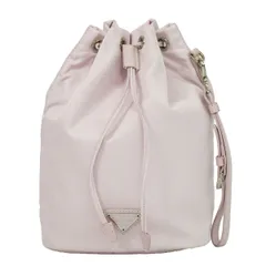 本物 プラダ PRADA ReNylon 巾着 ポーチ 小物入れ ナイロン ライトピンク 雑貨小物 中古  