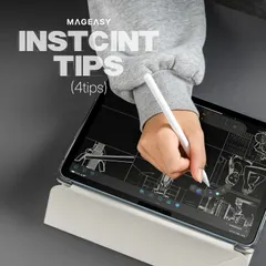 Apple Pencil ペン先 4個 セット ノーマル ボールペン 鉛筆 ペンシル 替え芯 収納 ケース ApplePencil Pro USB-C 第2世代 第1世代 対応 MagEasy Instcint Tips