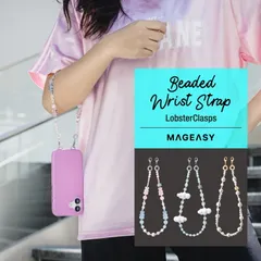 ストラップ ビーズ スマホストラップ ちぎれない ホルダー 付 手首 ハンドストラップ アクセサリー iPhone カメラケース 対応 MagEasy Beaded Wrist Strap LC