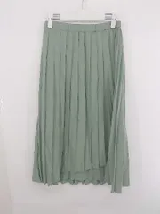 ◇ niko and … ニコアンド ウエストゴム ラップ巻き風 マキシ プリーツ スカート サイズ3 ミント グリーン系 レディース E  【1307250038760】