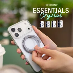 iPhone 17 Pro Max ケース クリア MagSafe 対応 リング スタンド 耐衝撃 スマホケース iPhone17ProMax アイフォン 17ProMax 対応 MONOCOZZI ESSENTIALS Crystal