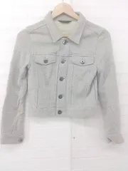 ◇ rienda リエンダ コットン100% ステンカラー 長袖 ジャケット ブルゾン サイズF グレー レディース E  【1307250039385】