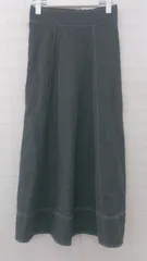 ◇ nownow ナウナウ バックゴム ステッチ マキシ フレア スカート サイズM ダークグレー系 レディース E  【1307250039309】