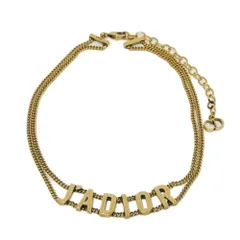 Dior ディオール ジャディオール チョーカー CD ロゴ 2連 チェーン 美品 J’ADIOR メタル アンティークゴールド ネックレス N0424ADRMT