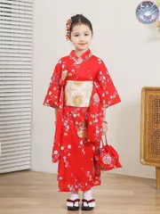 新品 未使用 浴衣単衣 女の子 お祭り 花火大会 演出