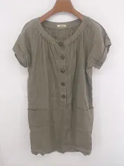 ◇ Perle Pêche ペルルペッシュ リネン100% タック 半袖 ミニ チュニック ワンピース サイズ38 ベージュ系 レディース E  【1307250039637】のサムネイル