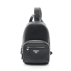 プラダ PRADA ウエストバッグ ボディバッグ トライアングルロゴ ブラック サフィアーノレザー トライアングルロゴ ボディバッグ メンズ Used A