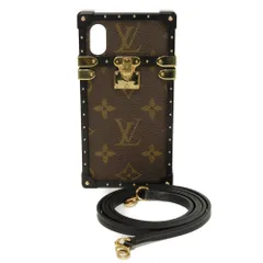 LOUIS VUITTON ルイ・ヴィトン アイ・トランク iPhone X & XS LVロゴ フラワー ブラック ブラウン ストラップ モノグラム ノワール スマホケース M62618