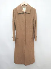 ■ ◎ KUMIKYOKU 組曲 ステンカラー シンプル 暖かい 長袖 コート サイズ Ｍ ブラウン レディース P  【1307260001693】