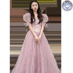 新品 未使用 ウェディングドレス 花嫁 ロングドレス パーティードレス  サテン ハイウエスト リボン パールモチーフ 発表会 演奏会 ステージ コンクール ノースリーブ シンプル フォマール