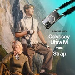 iPhone 16 Pro Max ケース クリア MagSafe スタンド リング付き ショルダー ストラップ スマホケース iPhone16ProMax 対応 MagEasy Odyssey Ultra M With Strap